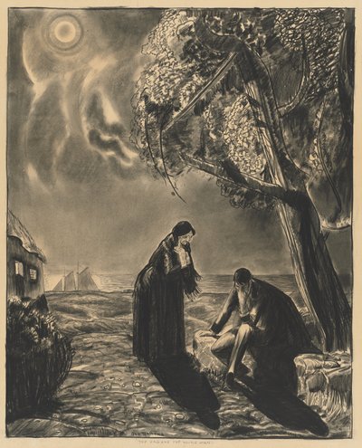 Hagen og den unge mand af George Bellows