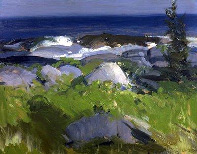 Vinklædt kyst - Monhegan Island af George Bellows