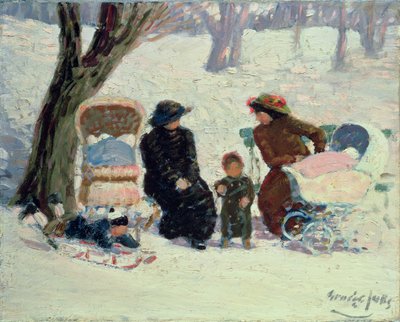 Nursemaids, High Bridge Park (olie på lærred) af George Benjamin Luks