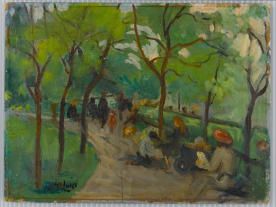 Prospect Park, ca. 1902-10 (olie på panel) af George Benjamin Luks