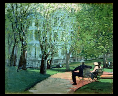 Summer Day, Boston Public Garden, ca. 1923 (olie på lærred) af George Benjamin Luks