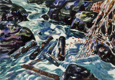The Brook, Nova Scotia (akvarel og blyant på papir) af George Benjamin Luks