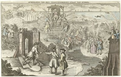 Europas nuværende tilstand, 1742 Billede af den nuværende tilstand i Europa (titel på objekt) af George Bickham (II)