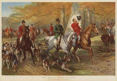 The Royal Stag Hounds, HKH Prince of Wales og Lord Cork af George Bouverie Goddard