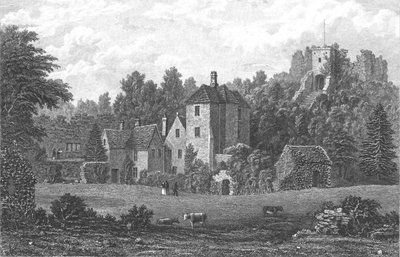 Carisbrooke Castle, Newport, Isle of Wight, begyndelsen af det 19. århundrede af George Brannon