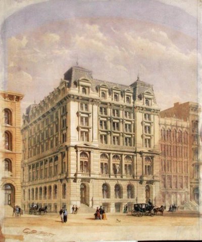 En konkurrencetegning for Equitable Assurance Building af George Browne Post