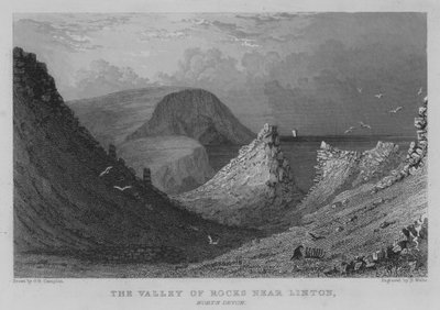 The Valley of Rocks nær Linton, North Devon (gravering) af George Bryant Campion