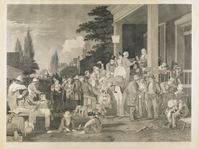 Bevis 5 fra "Amtsvalget" af George Caleb Bingham