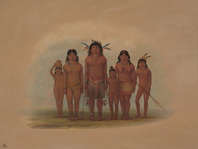 En Connibo indisk familie, 18541869. af George Catlin