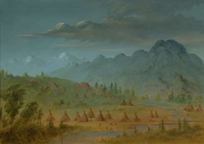 A Crow Village og Salmon River Mountains, 18551869. af George Catlin
