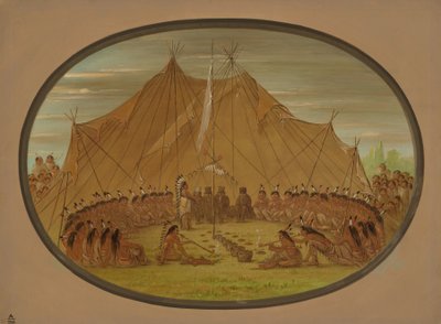 En hundefest - Sioux, 18611869. af George Catlin