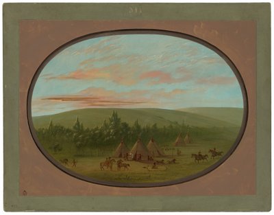 En Sioux Village af George Catlin