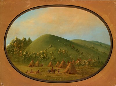 En lille cheyenne-landsby af George Catlin