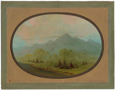 En lille kragelandsby af George Catlin