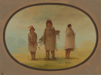 En stenkriger, hans kone og en dreng, 18551869. af George Catlin