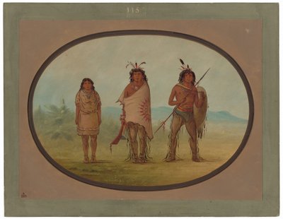En Yuma-høvding, hans datter og en kriger af George Catlin