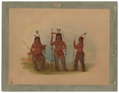 Alaeutisk høvding og to krigere af George Catlin