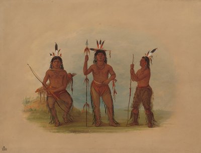 Alaeutisk høvding og to krigere, 18551869. af George Catlin