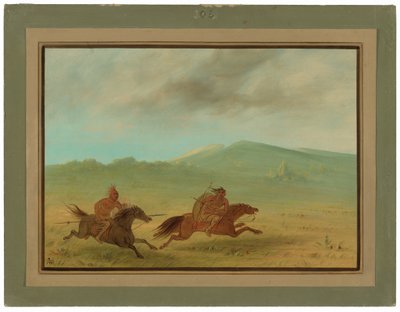 En Osage-indianer, der forfølger en Camanchee af George Catlin