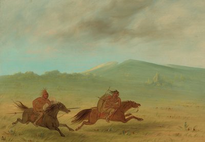An Osage Indian Pursuing a Camanchee, 18611869. af George Catlin