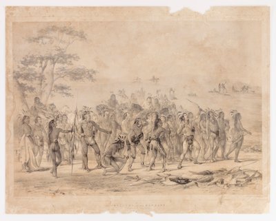Mandanernes bueskydning - nr. 24 af George Catlin