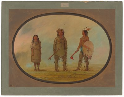 Athapasca-høvding, hans kone og en kriger af George Catlin