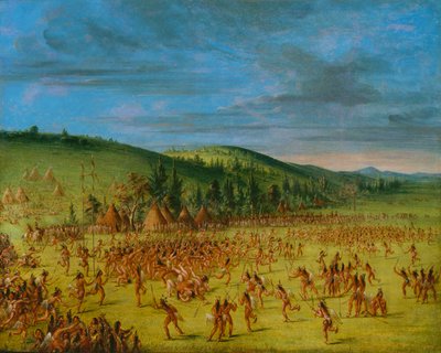 Boldspil af Choctaw--Ball Up, 1846-1850. af George Catlin