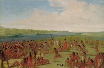 Kvindernes boldspil, Prairie du Chien, 1835-1836. af George Catlin