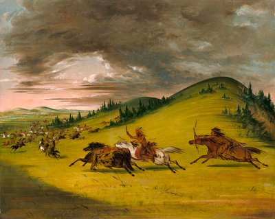 Slaget mellem Sioux og Sac and Fox af George Catlin