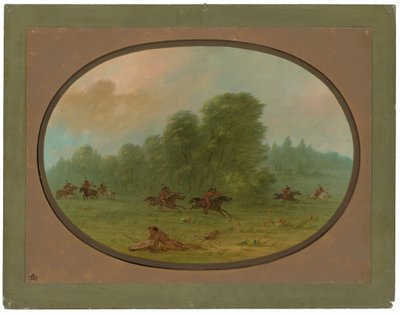 Kamp mellem Jiccarilla Apachees og Camanchees af George Catlin