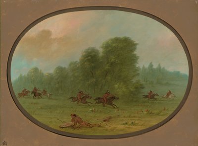 Slaget mellem Jiccarilla Apachees og Camanchees, 18611869. af George Catlin