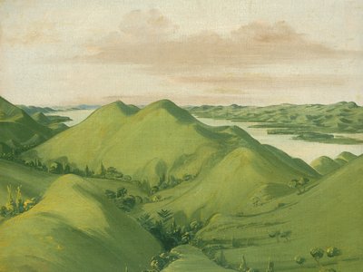 Smukke Grassy Bluffs, 110 Miles over St. Louis, 1832. af George Catlin