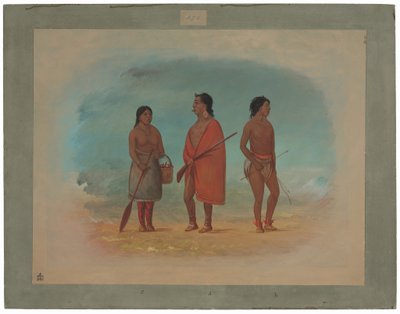 Botocudo-høvding, hans kone og en ung mand af George Catlin