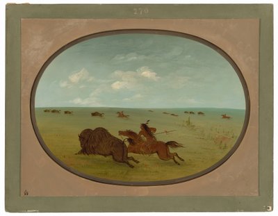 Buffalo Chase, Sioux Indians, Upper Missouri af George Catlin