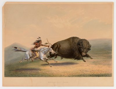 Bøffeljagt, jagt nr. 5 af George Catlin