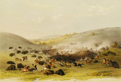 Buffalo Hunt, Surround, ca. 1832 af George Catlin