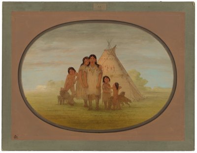 Comanche Chiefs Children og Wigwam af George Catlin