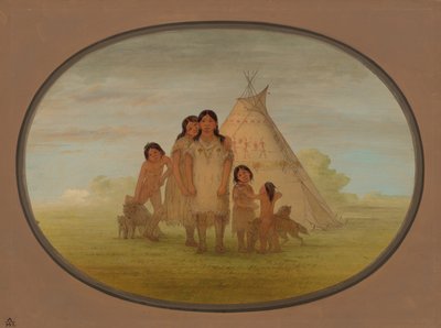 Comanche Chiefs Children and Wigwam, 18611869. af George Catlin