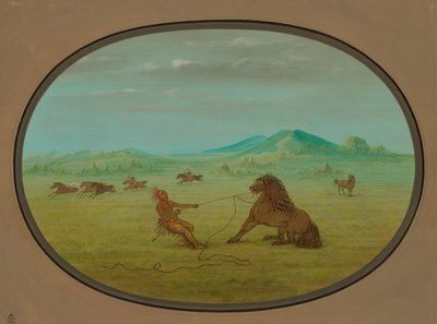 At fange vilde heste - Pawnee, 18611869. af George Catlin