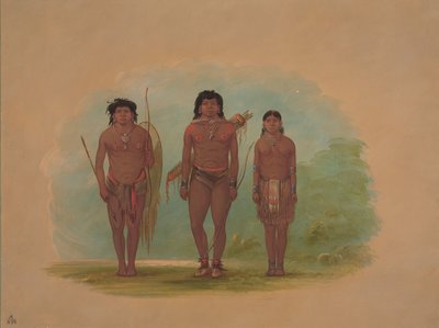 Chaco Chief, hans kone og en kriger, 18541869. af George Catlin