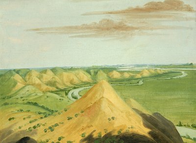 Clay Bluffs, Twenty Miles above the Mandans, 1832. af George Catlin