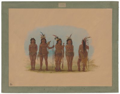 Fem caribiske indianere af George Catlin