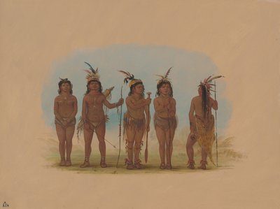Fem caribiske indianere, 18541869. af George Catlin