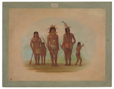 Fem Iquito-indianere af George Catlin