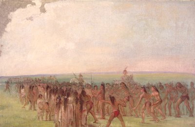 Fodløb bag Mandan Village, 1832-1833. af George Catlin