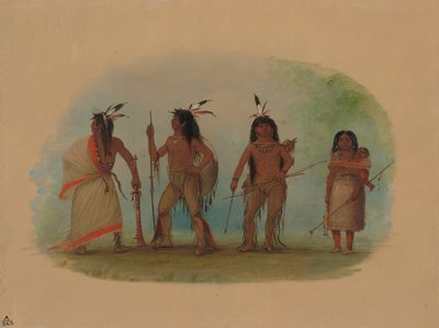 Fire Apachee-indianere, 18551869. af George Catlin