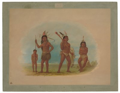 Fire Arawak-indianere af George Catlin