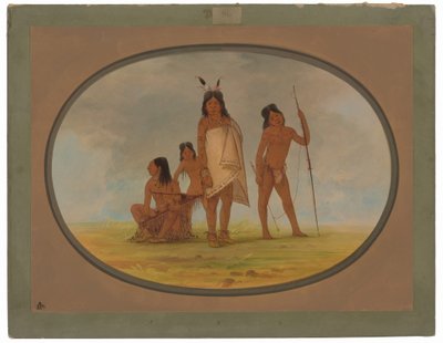 Fire fladhovede indianere af George Catlin