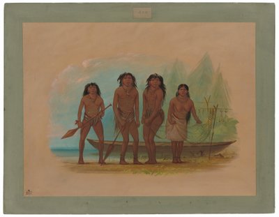Fire Fuegian Indianere af George Catlin