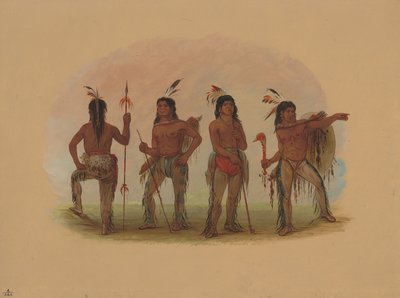 Fire Navaho Warriors, 18611869. af George Catlin